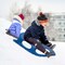 Outdoor Snow Sleigh Ice Sled Toy, Two Rider, Solid Hard Plastic with Pull Rope for Kids over 5 Years, Blue